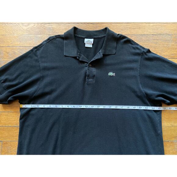 LACOSTE Black Pique Cotton Polo sz 7 (US sz XL) - Picture 7 of 9